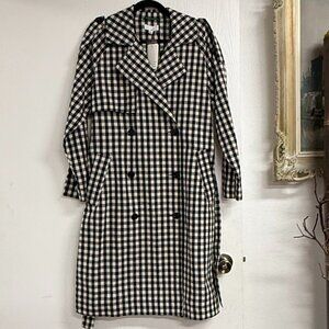 Ten Sixty Sherman Lightweight Gingham Trench Coat Size S